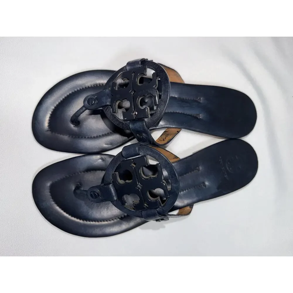 Tory Burch Miller Sandal Color Navy Blue Size 9 M Thong Flip flops